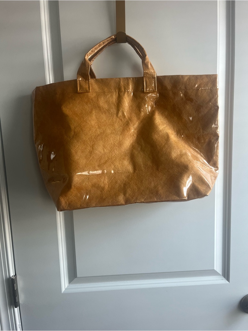 Tote Bag  Leather-Look Tote in Tan - Picture 10 of 11